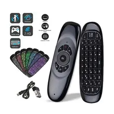 Air Mouse 2.4G com Teclado Sem Fio Mini – Controle Remoto Inteligente para Smart TV, TV Box, PC e Android (Plug & Play)