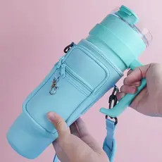 Bolsa para garrafa de água de grande capacidade (40 onças), Capa para garrafa de água, com compartimento para celular MM
