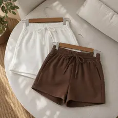 Kit 2 Shorts de Moletinho Feminino com Elástico e Cordão