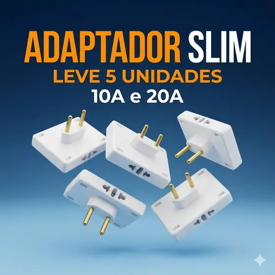 Adaptador de Tomada Achatado Slim 10A 20A Benjamin Parede Móveis