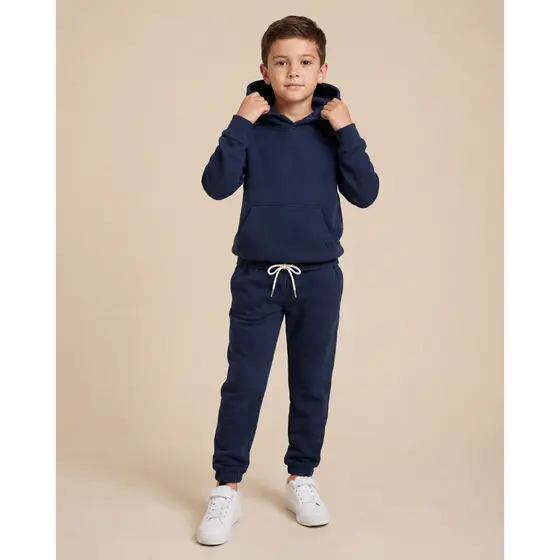 Conjunto Moletom Infantil Menino Calça E Blusa Com Capuz Flanelado