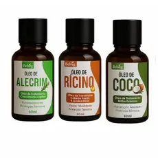Kit Terapia Capilar Misturinha Belveg Óleo Coco, Óleo Rícino, Óleo Alecrin