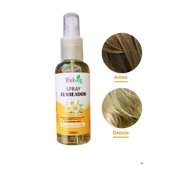 Spray Super Clareador com Base de extrato de Camomila 120 ml BelVeg