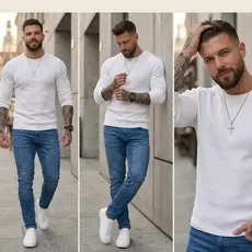 Camisa Manga Longa Masculina Justa Americana Canelada Slim Gringa Básica Ribana Casual