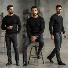 Camiseta Masculina Manga Longa Slim Ribana Canelada Premium Justa Básica Inverno