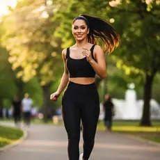 Conjunto Feminino Legging + Top Canelado Academia Preto