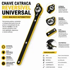 Chave Catraca Reversível Universal Para Macaco Automotivo Troca De Pneu mecanico