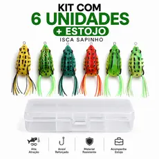 kit 6 Isca Artificial Sapo Sapinho Frog 5,5cm 11g Anzol Duplo para Pesca Traíra Dourado Tucunaré