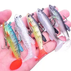 Kit 5 Iscas Artificiais traíra Tucunare Dourado Silicone Com Anzol Reforçado Pesca Esportiva