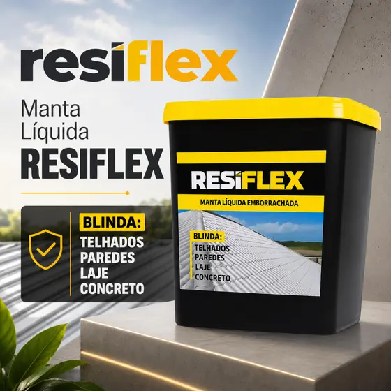 Manta Líquida Emborrachada RESIFLEX 18KG - 12KG - 3.6KG -  Impermeabilizante Laje Parede. Telhas
