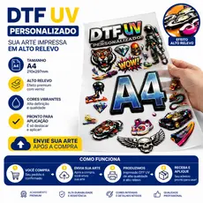 DTF UV FOLHA IMPRESSÃO A4 PERSONALIZADA ENVIE SEU ARQUIVO