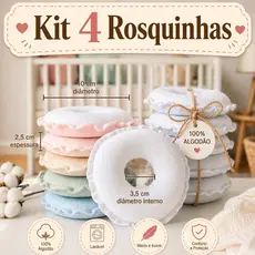 Kit 4 Rosquinha de Amamentação Protetor de Mamilos Algodão Lavável Pós Parto