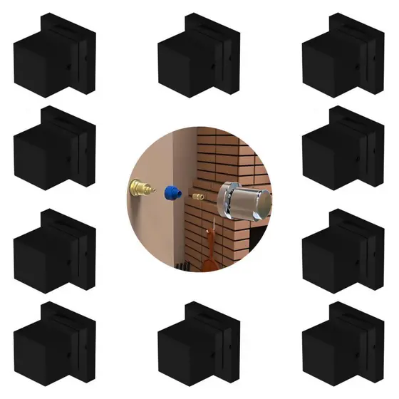 Conjunto 10 Acabamento Quadrado Preto para Banheiro Padrão Deca Cozinha Casa e Exteriores