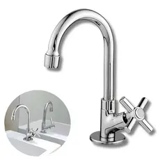 Torneira Banheiro Lavatório Lavabo Bica Móvel 1/4 De Volta Abs Cromado