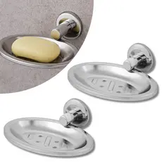 Kit 02 Saboneteiras Aço Inox com Fixação Dupla para Banheiro Porta Sabonete - Brilhosa e Resistente