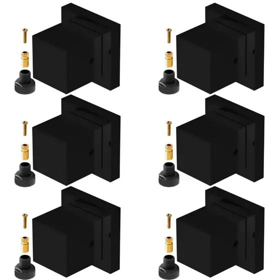 Kit 6 Acabamento Para Registro Deca + 6 Conversor de Registro Docol Para Deca - Preto/Fosco Banheiro