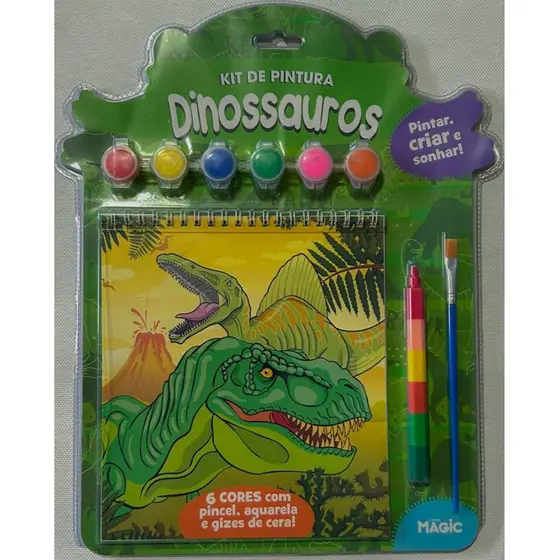 Livro Kit de Pintura Dinossauros - Pintar, Criar e Sonhar!