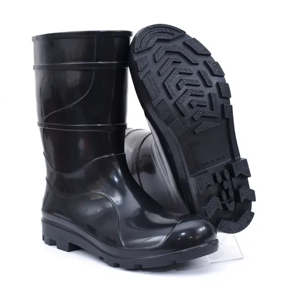 Bota Galocha unisex preta anti chuva em pvc