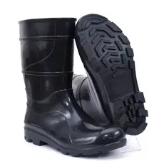 Bota Galocha unisex preta anti chuva em pvc