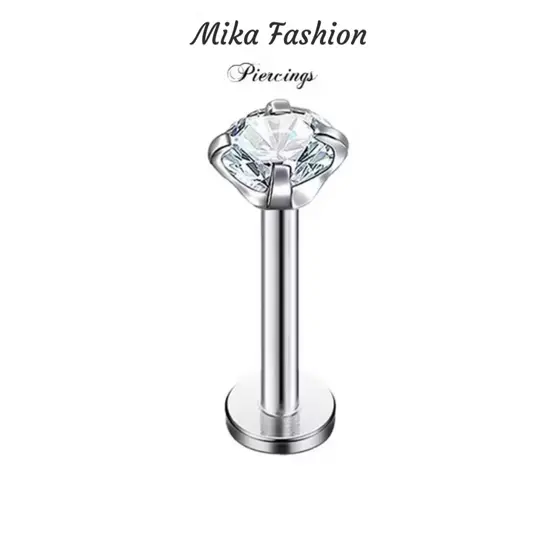 Piercing Labret Ponto De Luz Helix Tragus Conch Aço Cirúrgico