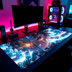 Mouse Pad Gamer Tanjiro Kamado Demon Slayer 65x30cm / 80x40cm / 90x50cm / 120x60cm / Borda Costurada