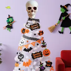 Halloween Skull Decor Gothic Christmas Decoration Spooky Tree Topper for Xmas Home Party Southeast Asian Buyer's Favorit