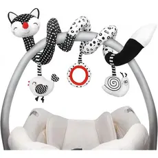 Brinquedos de Pelúcia Espirais para Bebês Brinquedos de Pelúcia Preto Branco Raposa Carrinho de Passeio Brinquedos Estic