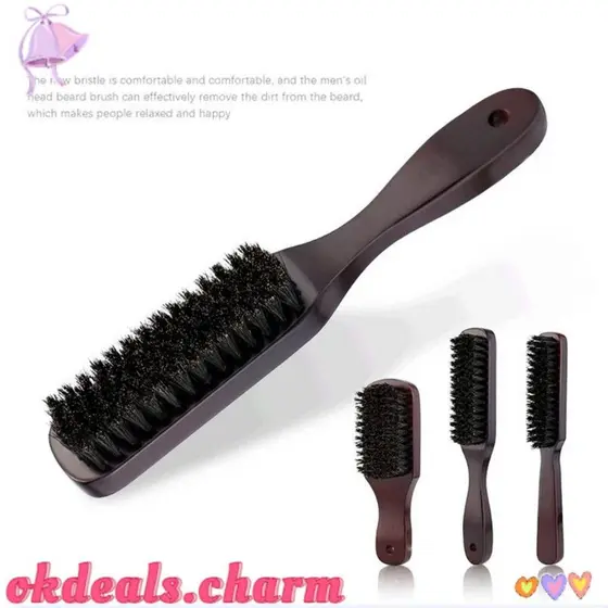 OKDEALS Escova Para Barba Masculina , Antiestática Limpeza De Bigode Com Cerdas De Javali , Sólida