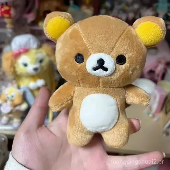 Chaveiro de Pelúcia Rilakkuma Boneca Fofa Coração Feminino Urso Rilakkuma SS Urso Decoração de Pendurar no Carro Brinque