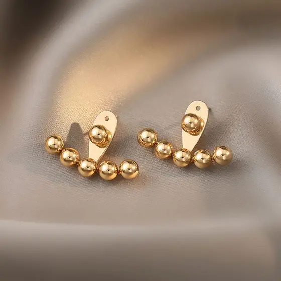 Ht Brincos Sorriso de Aço Titânio Brincos Estrela Fêmea Mesmo Estilo Brincos Redondos Pequenos Brincos de Aço Inoxidável