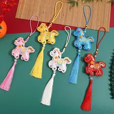 Pingente Bordado De Pônei MXMUSTYZA , De Cavalo De Ano Novo Com Borla Estilo Chinês , Engraçado