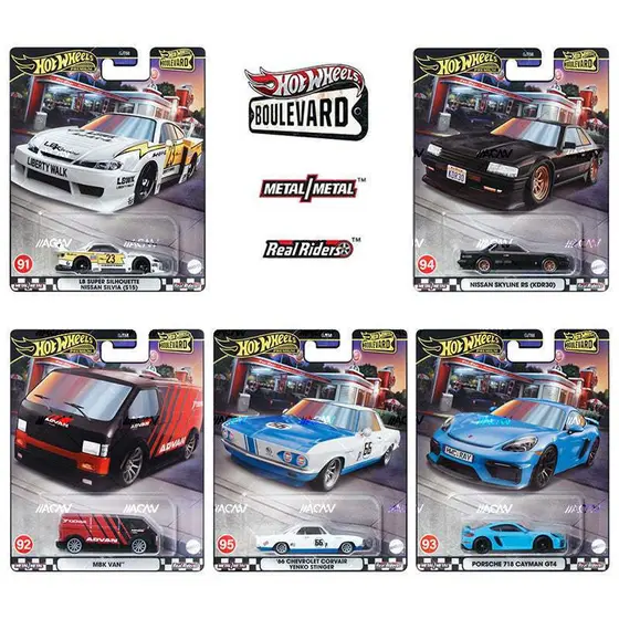 Hot Wheels Boulevard De Rodas Quentes (LB Super Silhouette Nissan Silvia S15 , Skyline RS (KDR30) , MBK Van Advan , 66 C