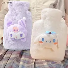 Garrafa de Água Quente de Pelúcia Uiu Sanrio Hello Kitty Kuromi Cinnamoroll Melody Bolsa de Aquecimento Reutilizável