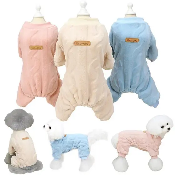 Macacão De Lã Para Cachorro Pequeno E Médio , Pijama Gatos , Casaco Pug