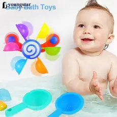 YOUNGSTAR Crianças Colorido Waterwheel Banho Otário Brinquedos De Do Bebê Banheira Spray Água Jogar Conjunto Chuveiro Sp