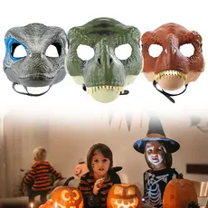 Mundo Jurássico Dragão Dinossauro Máscara Boca Aberta De Látex Horror Dinosaur Headgear Halloween Party Cosplay