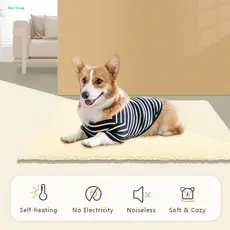 Capa Removível Para Animais De Estimação , Almofada Antiderrapante Gatos , Aquecimento Automático E Tapete Cães Com Fundo , Aquecedor Térmico Não Elétrico De Pelúcia