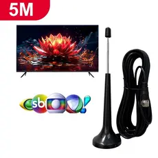 Antena Digital 3/5 metros interna Sinal TV HDTV Base Imã Externo a prova d'agua antena digital externa antena de tv