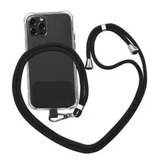 KIT 3 Peças Cordão Universal de Nylon Para Smartphone Celular - Alça Macia de Pescoço e Pulso - Entrega Pronto so preto