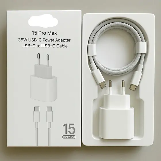 Kit 5 10 e 20 pcs Carregamento Turbo 35W de Tomada com Cabo 1m | Lightning (iPhone 5 ao 14) ou Tipo-C (iPhone 15 ao 17)