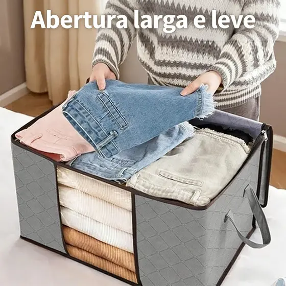 Saco Organizador para Cobertor Caixa Organizadora Casaco Guarda Roupa Grande Caixa de Roupas Anti-Poeira Umidade Armário