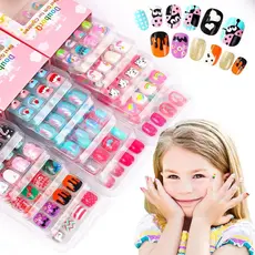Unhas Postiças Infantis Com Adesivo – Unhas Coloridas Para Meninas/ Festa/ Fantasia e Brincadeira