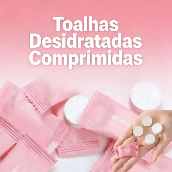 Toalhas Comprimidas Desidratadas Multiuso – Descartáveis/ Compactas Para Limpeza/ Viagem e Camping