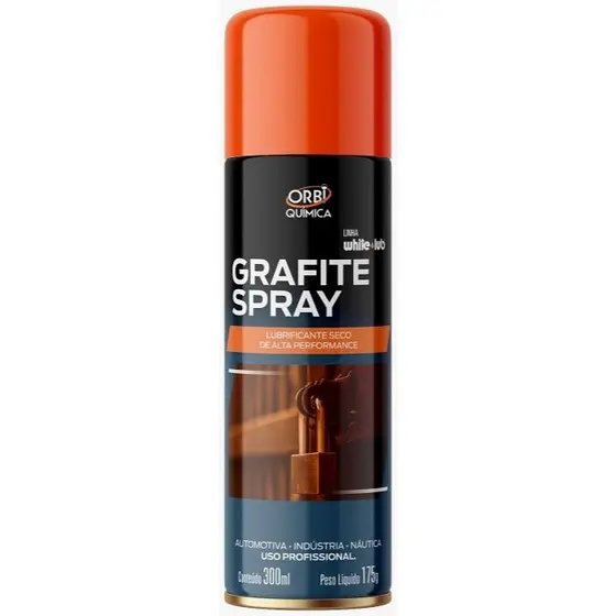 Grafite spray 300ml orbi lubrificante seco de alta perfomance