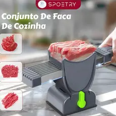 Fatiador de Alimentos Multifuncional Manual para Carnes, Queijos e Legumes - Lâmina Ajustável em Aço Inox 
