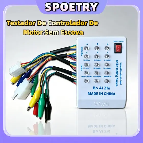 Testador De Controlador De Motor Sem Escova 24V/36V/48V/60V/72V Carro Elétrico E-Bike Scooter Dispositivo De Teste