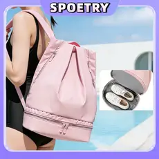 Mochila de Ginástica Unissex – Compacta com Cordão, Leve, Impermeável para Academia, Futebol, Basquete e Natação