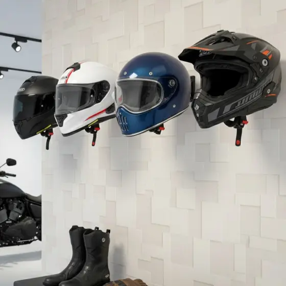 Kit Com 04 Suporte De Parede Para Pendurar Capacete E Acessórios