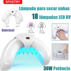 Cabine De Unha Profissional 18 LEDs 36W LED/UV Gel Unha Dobrável