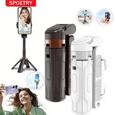 Bastão de Selfie e Tripé Suporte de Chão Portátil Anti-Vibração para Fotogr Com Luz LED  - Controle Remoto, Rotação 360°